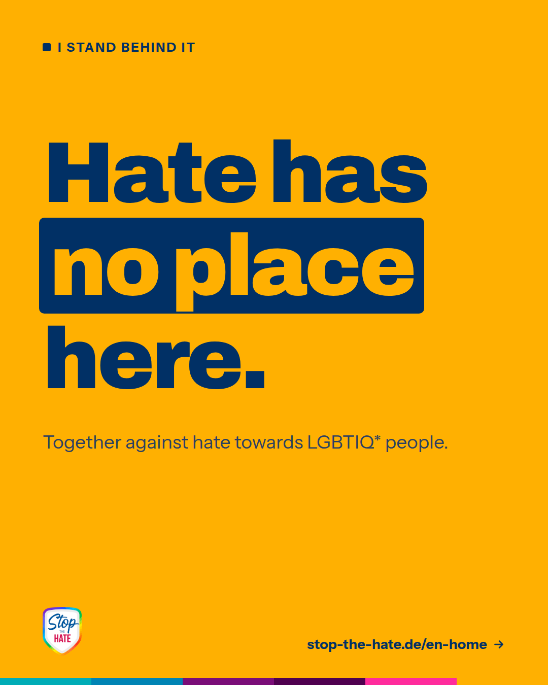 Preview: social media image “Hate has no place here.”