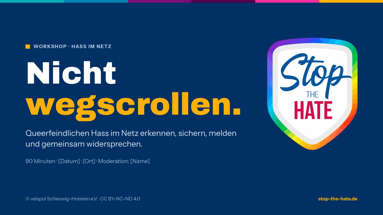 Titelfolie des Workshops Nicht wegscrollen.
